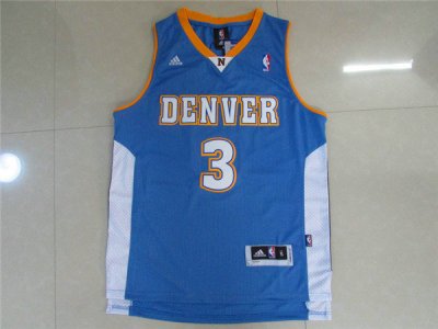 Maillot De Basket Denver Nuggets Allen Iverson 3 Engrener Light Bleu